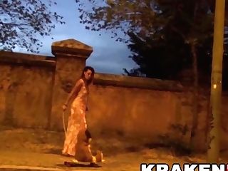 Unusual Movie Of Masked Man And Hot Cougar In Public Krakenhot